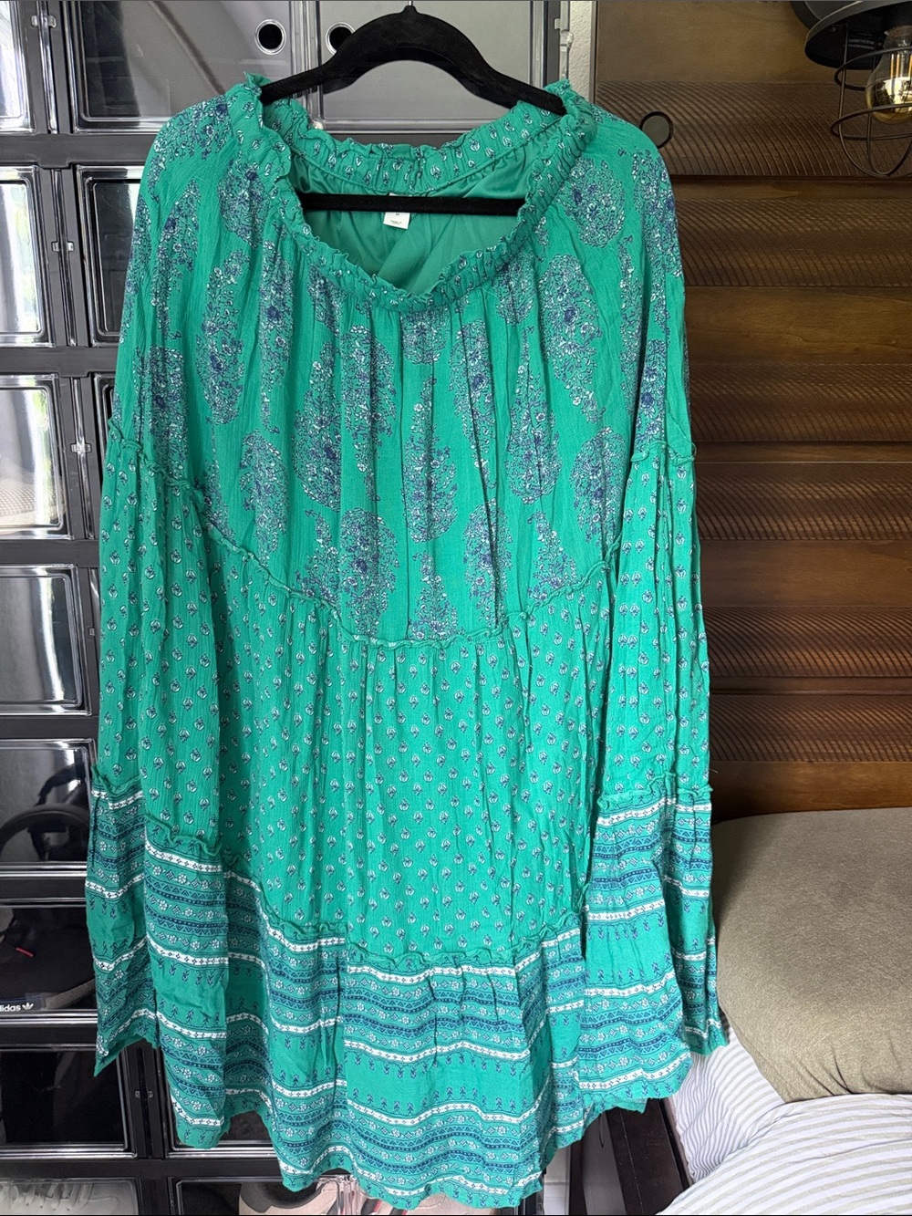 Old Navy Teal-Green Maxi Skirt with Silver Accents
